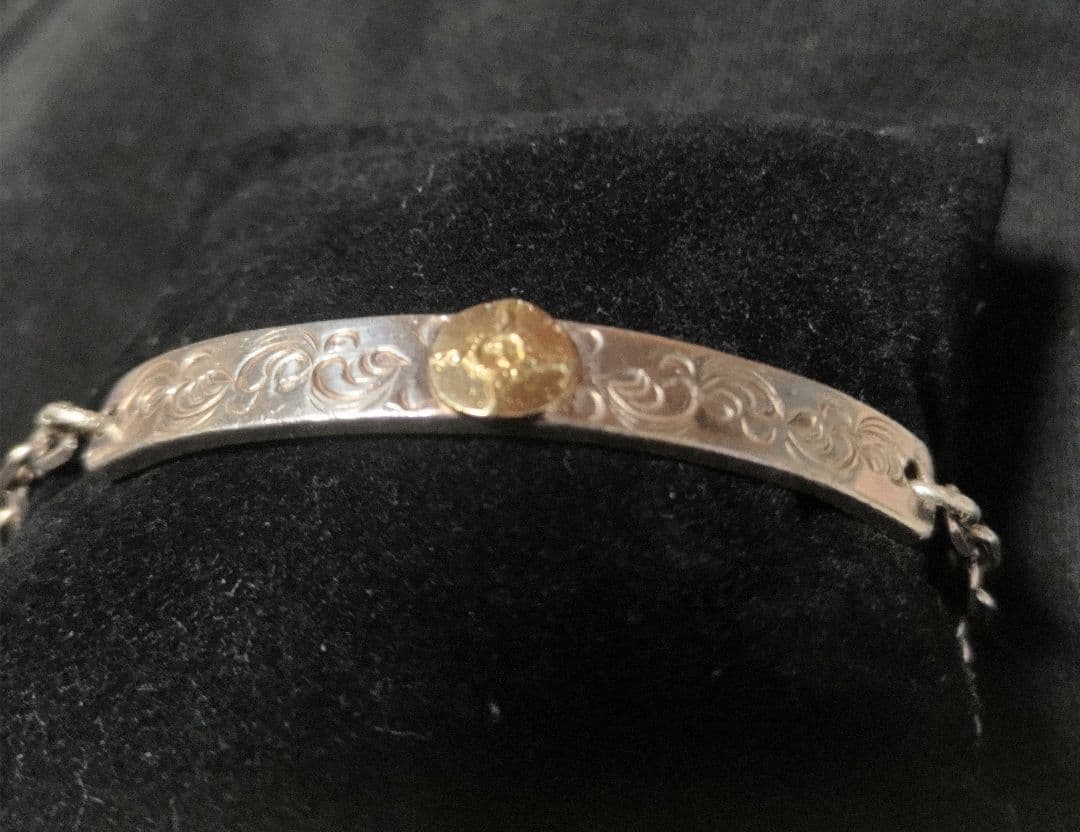 ファーストアローズ　18金太陽神　唐草彫りシルバーチェーンブレスレット