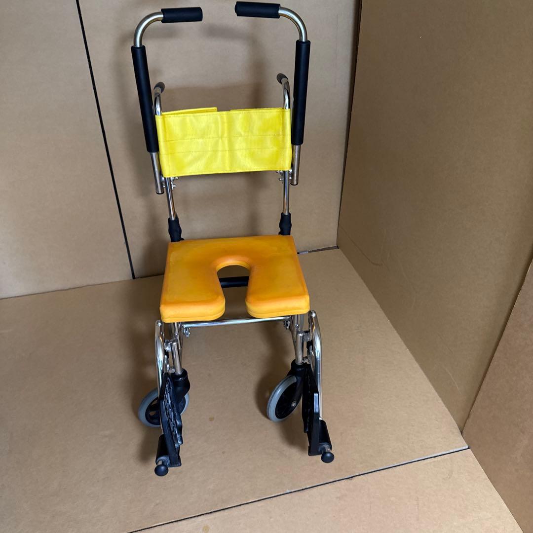 kawamuraサイクル 入浴用車椅子 イエロー　【A-107】