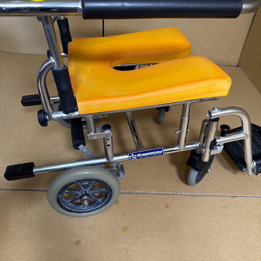 kawamuraサイクル 入浴用車椅子 イエロー　【A-107】