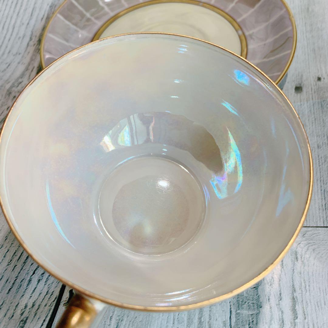 オールドノリタケ 花柄 金彩 ラスター ハンドペイントアンティーク 美品