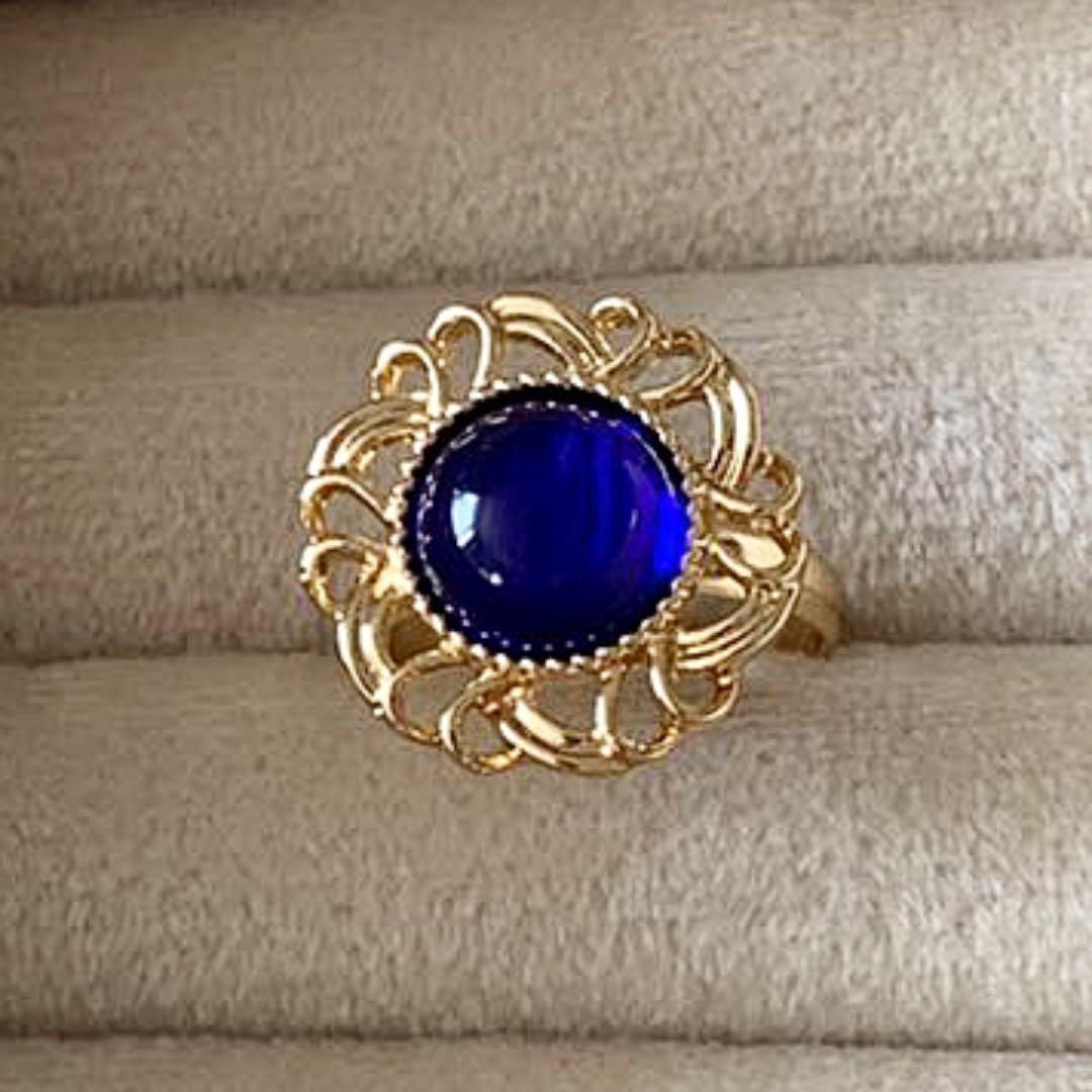 ラスト　ジャパンヴィンテージ　和泉ガラス フラワーリング　つやつやゴールド