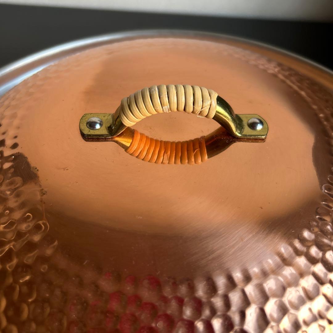 銅製　槌目　両手鍋　ちり鍋　未使用品