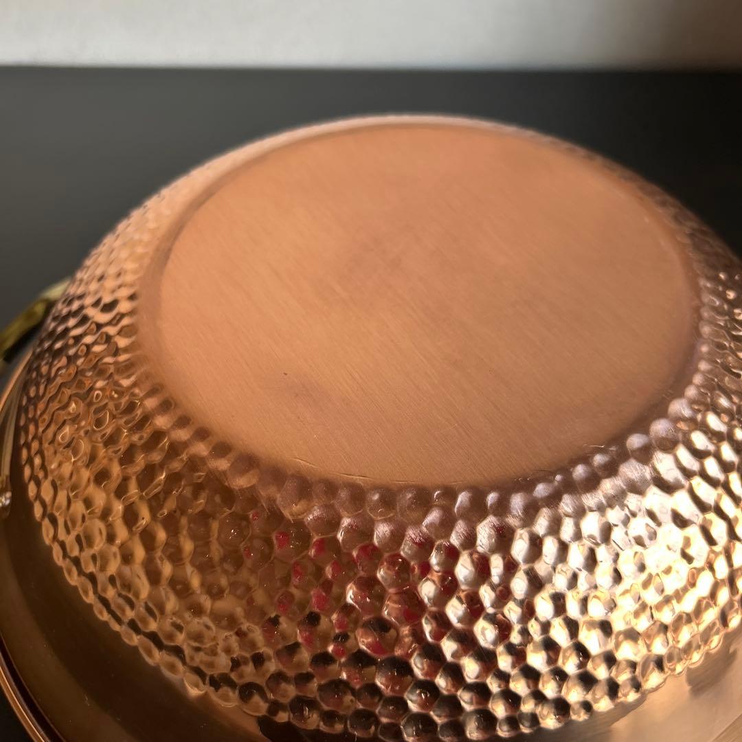 銅製　槌目　両手鍋　ちり鍋　未使用品