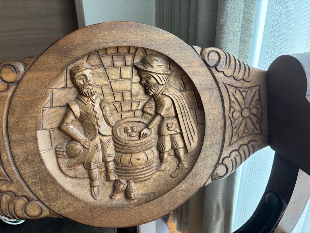 木製レザー椅子