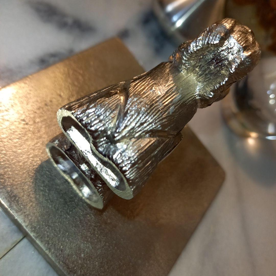 TIMEX　レア　置時計　スコティッシュテリア　ピューター　オブジェ　シルバー