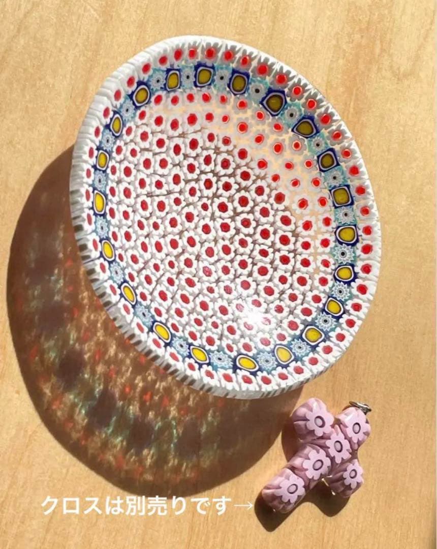 イタリア製 ベネチアンガラス ミルフィオリ小皿