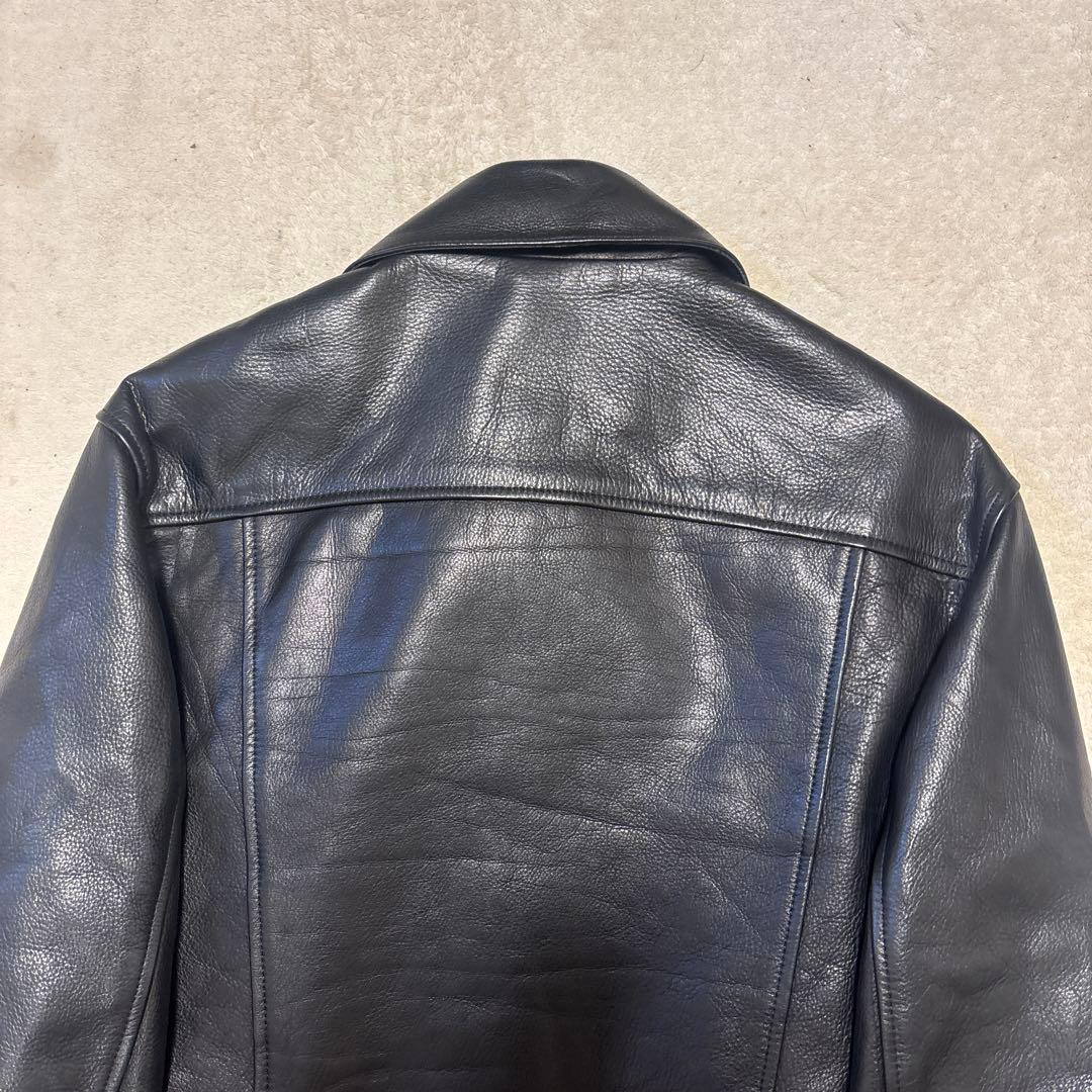 美品⭐️ACNE STUDIOUS カーフレザー　ジャケット　ブラック　リブ　46