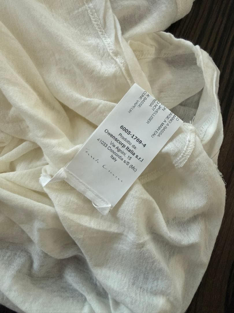 Rick Owens シアーTシャツ 半袖 MILK ホワイト イタリア製 S