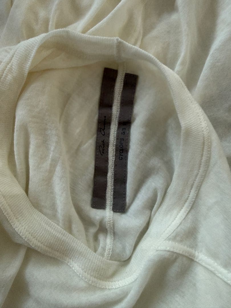 Rick Owens シアーTシャツ 半袖 MILK ホワイト イタリア製 S
