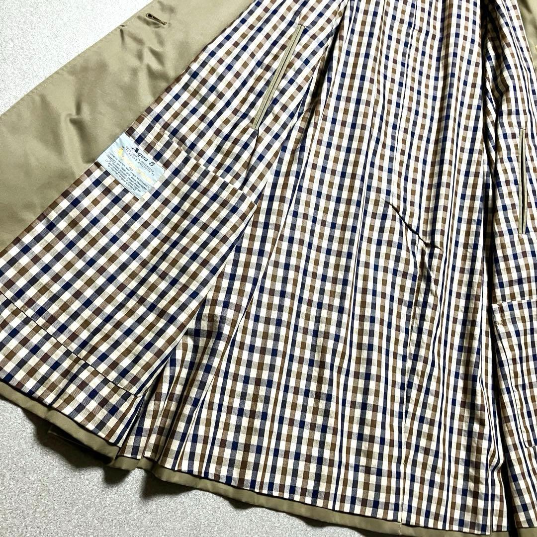 アクアスキュータム トレンチコート イギリス製 ギンガムチェック ヴィンテージ