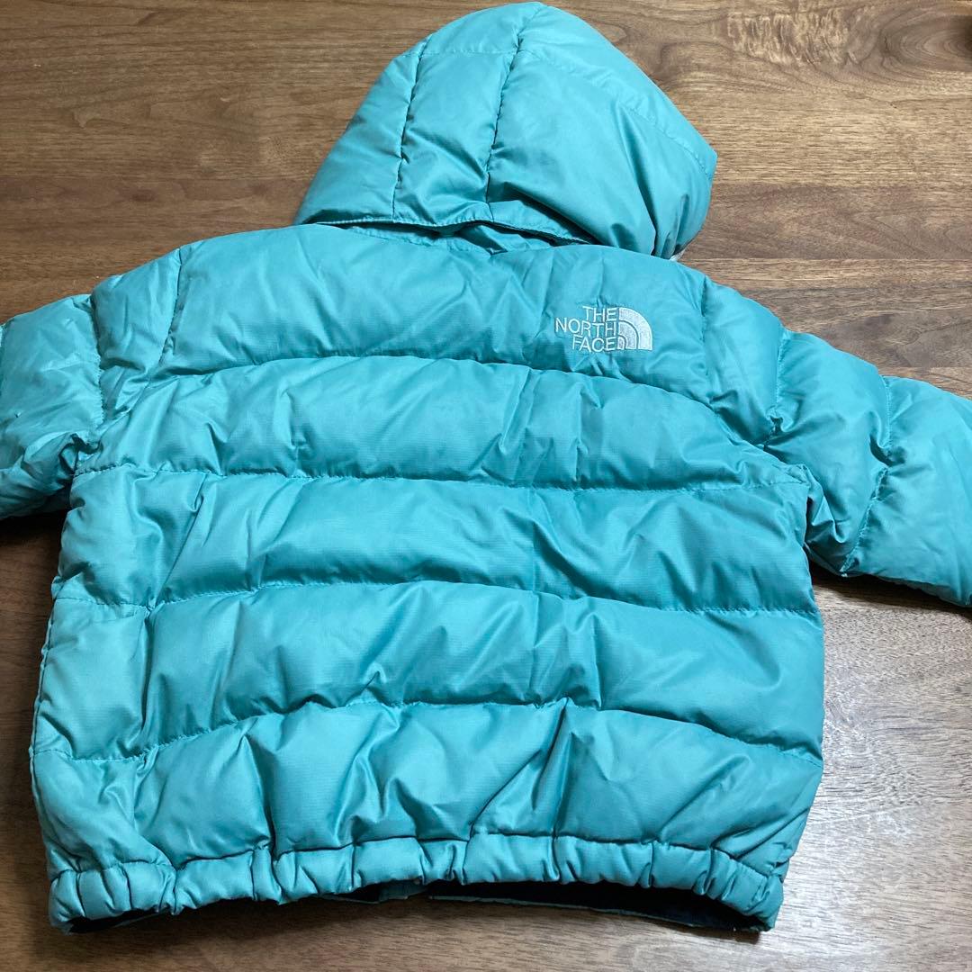 【お値下げ中】THE NORTH FACE 90センチ　キッズ　ダウン　水色
