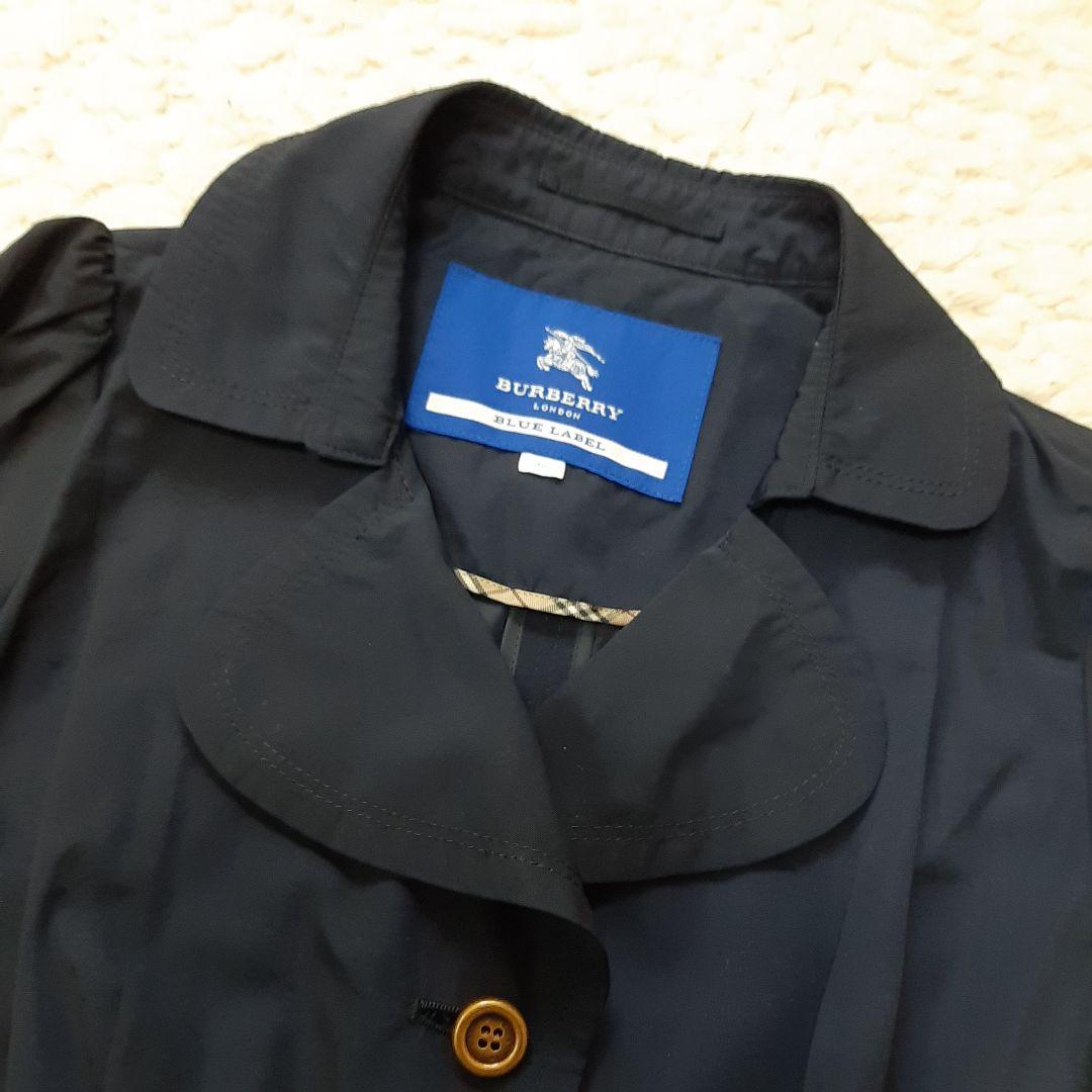 バーバリーブルーレーベル　ナイロンコート　ネイビー　38 八分袖 Aライン
