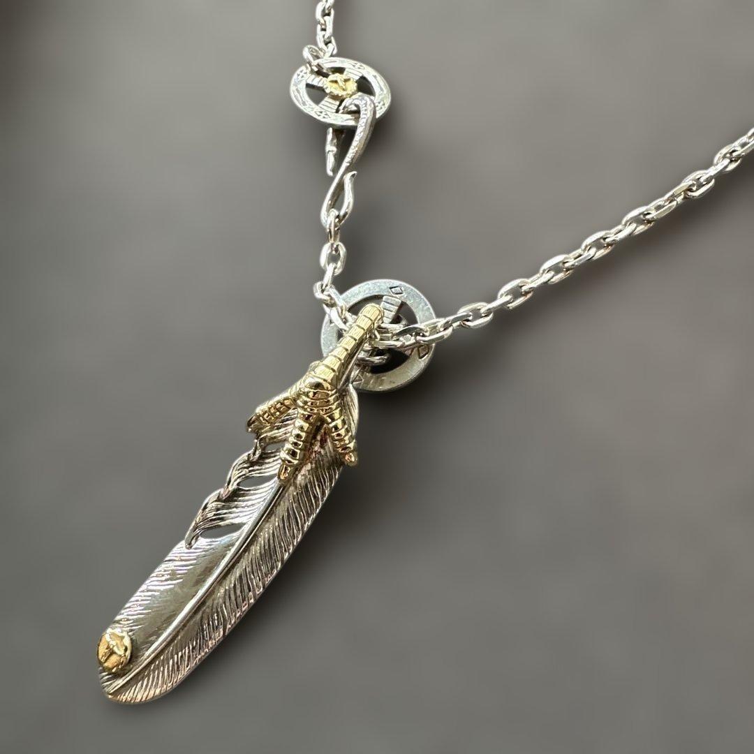 tady & king 　金爪クロー　フェザー大　ネックレス