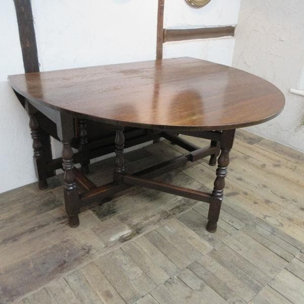 イギリス アンティーク 家具 大きな ゲートレッグテーブル 英国 6157e