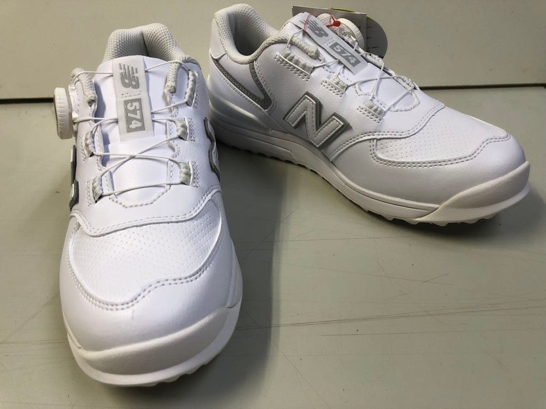 【未使用】New Balance 574 ゴルフシューズ ホワイト ③