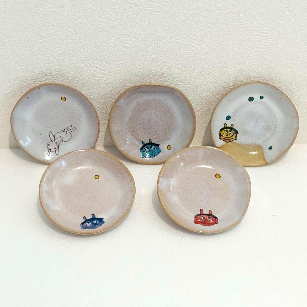 ⭐️ 【 新品 】九谷焼 幸窯 鬼絵 絵変わり 豆皿揃 ５客 ⭐️