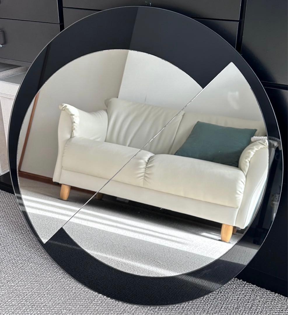 【昭和60年代】おしゃれ壁掛けミラー【双葉家具】