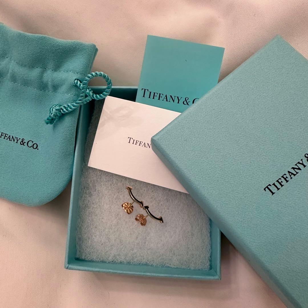 Tiffany ティファニーT スマイル ミニピアス ローズゴールド