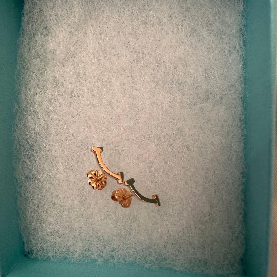Tiffany ティファニーT スマイル ミニピアス ローズゴールド
