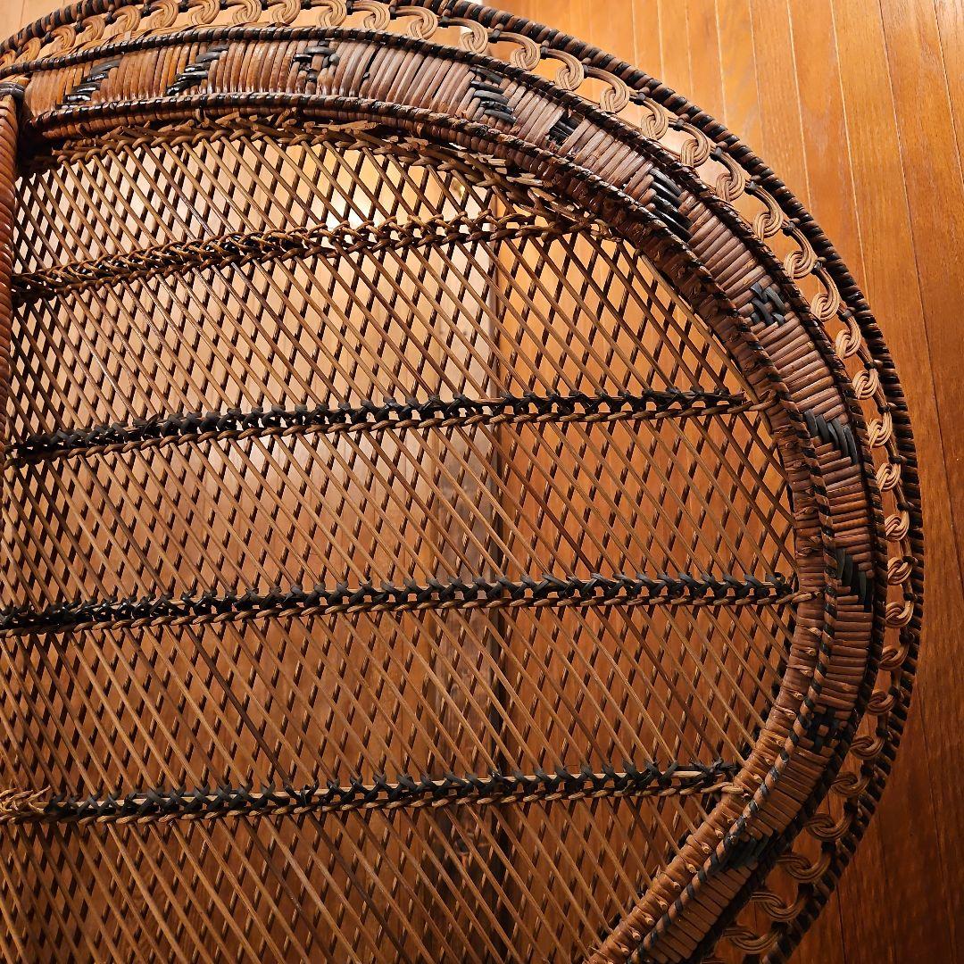 特大 希少 ヴィンテージ ピーコックチェア ラタンピーコック エマニエル婦人