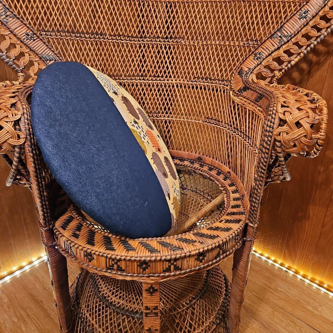 特大 希少 ヴィンテージ ピーコックチェア ラタンピーコック エマニエル婦人