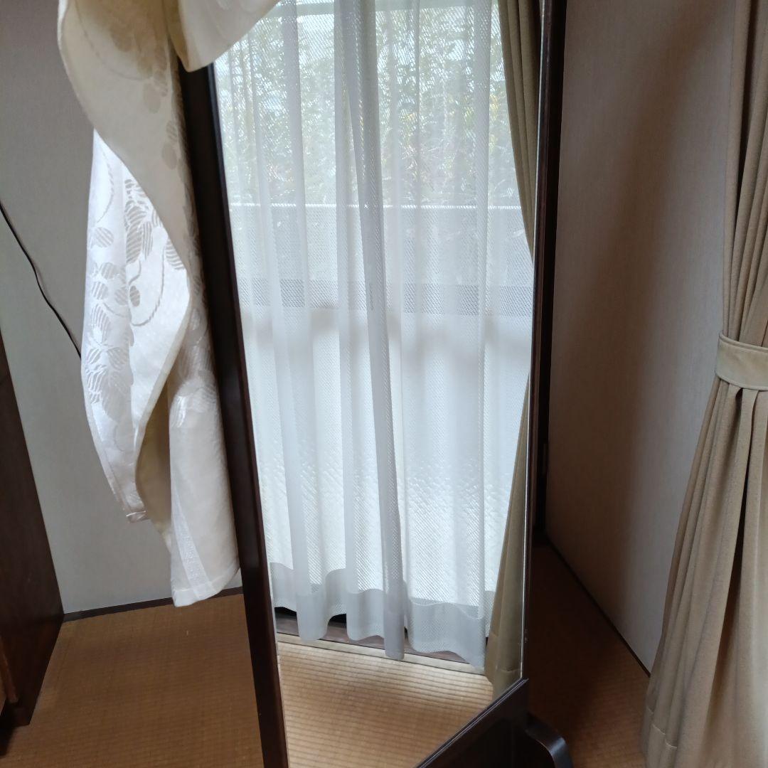 ヴィンテージ 昭和レトロ 茶色 姿見 鏡 立て掛け式全身ミラー