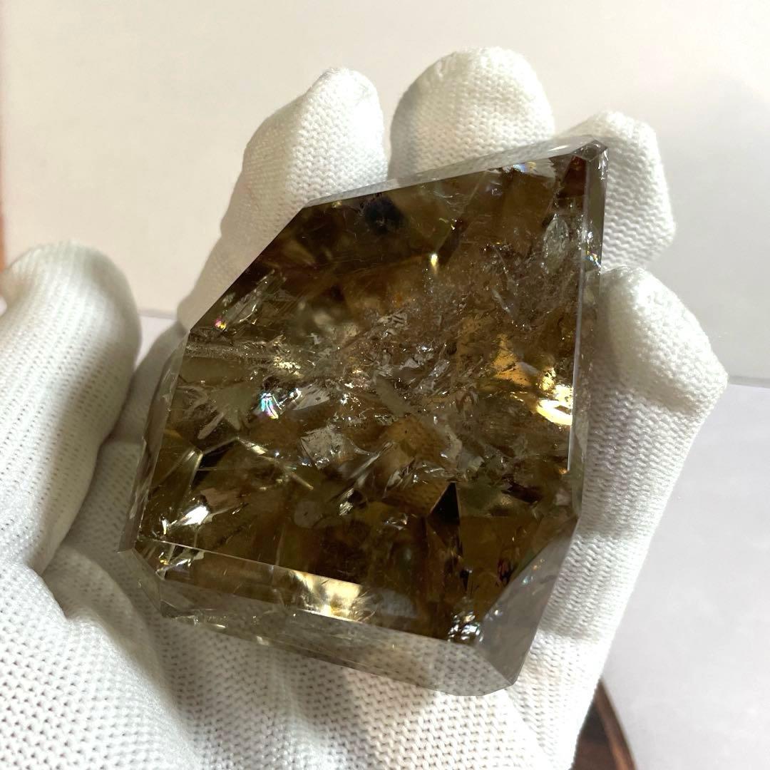 天然石　【高透明】　スモーキークオーツ　虹入り　フリーフォーム