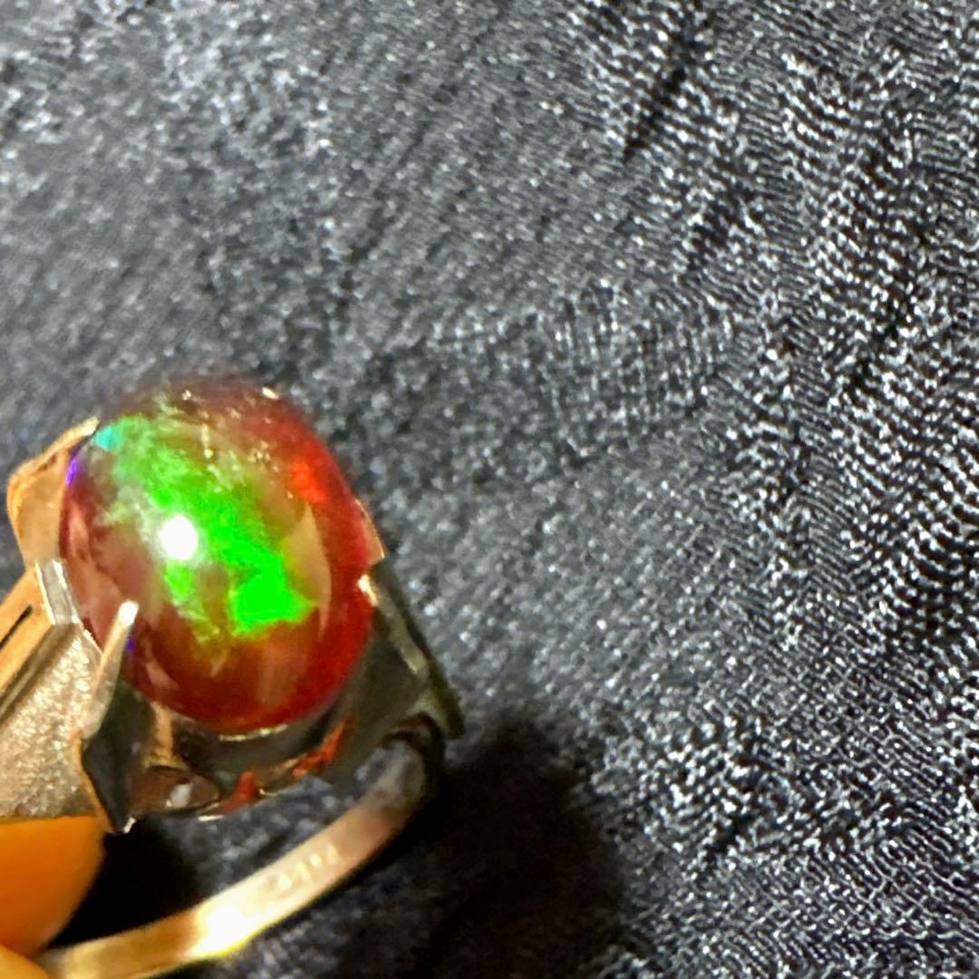 Fire Opal K14WG ファイアオパールVintageビンテージリング