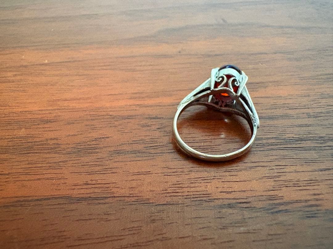Fire Opal K14WG ファイアオパールVintageビンテージリング