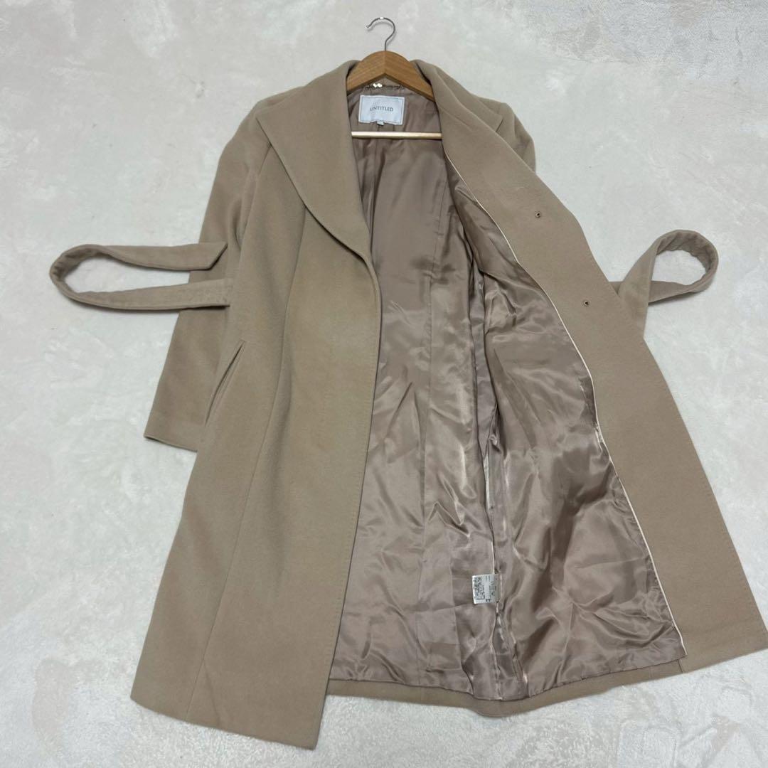 極美品✨UNTITLED　ヌーベルプラティナムスタンドカラーコート　ベージュ　2