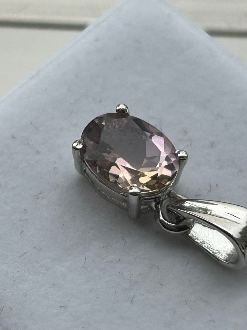 特価‼️トルマリン　オーバル　シルバーメッキ　ペンダント