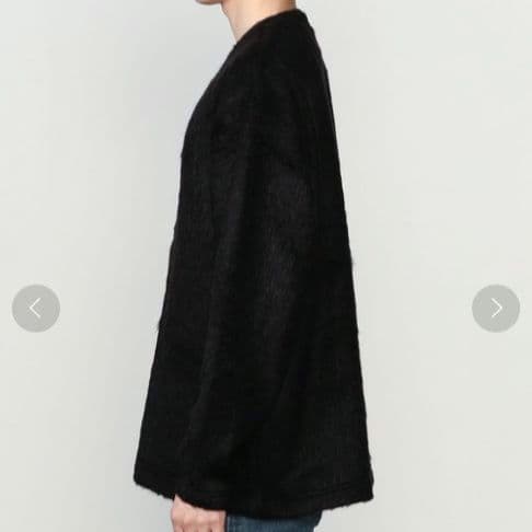 MONITALY シャギー Vネックカーディガン 黒