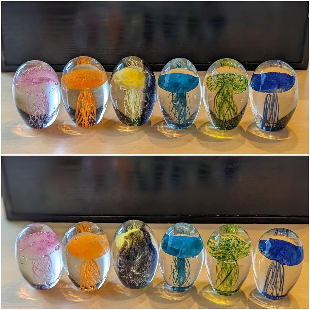 【6個セット】クラゲ 小 6色　ガラス くらげ ジェリーフィッシュ