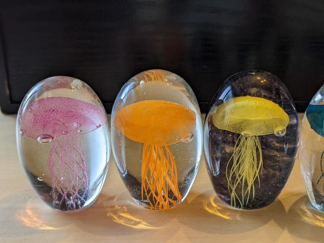 【6個セット】クラゲ 小 6色　ガラス くらげ ジェリーフィッシュ