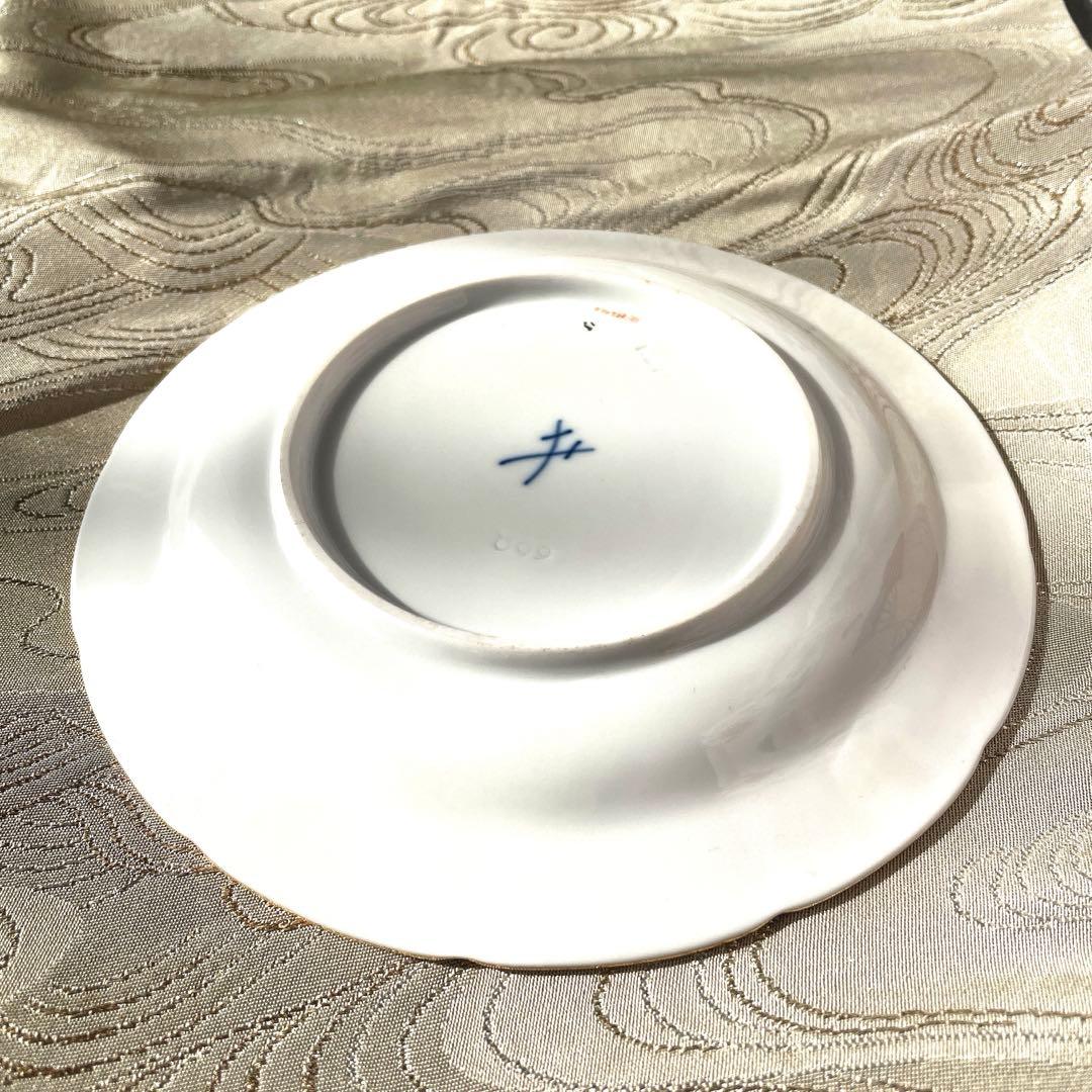 マイセン　金彩ケーキプレート宮廷の小花