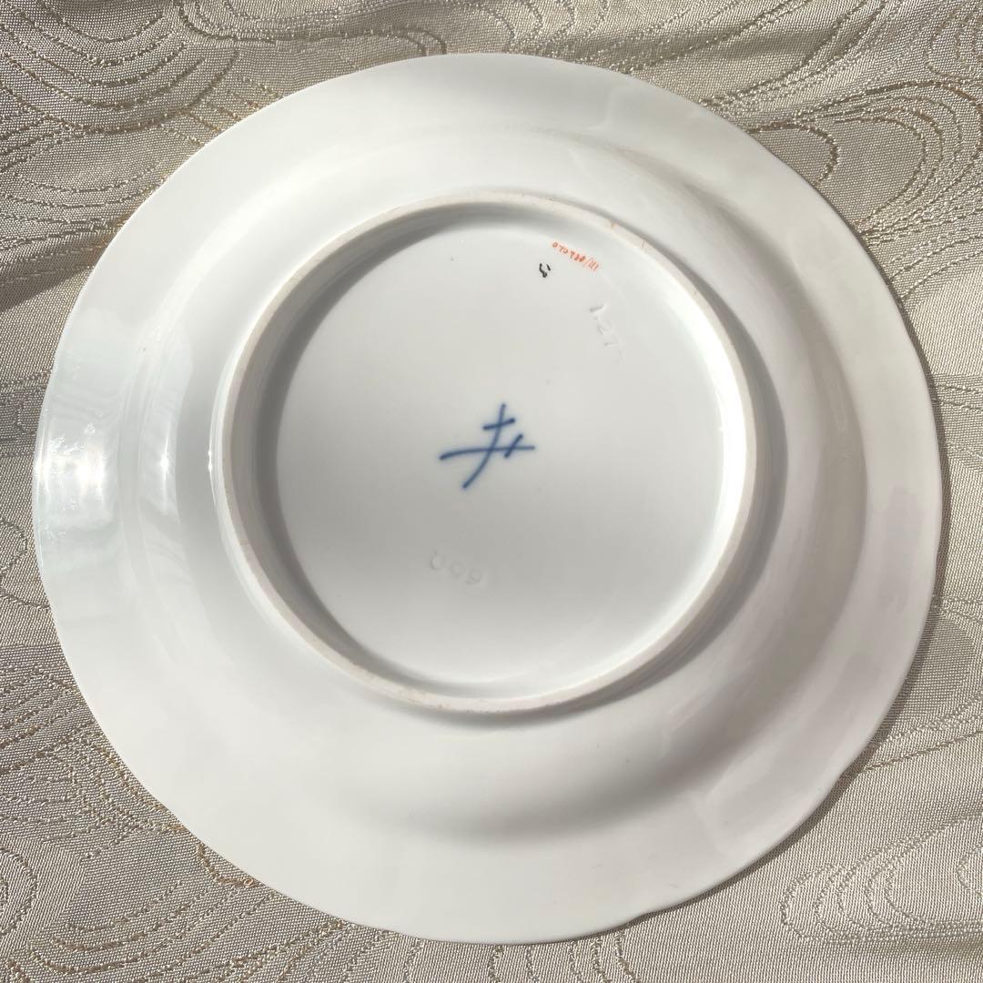 マイセン　金彩ケーキプレート宮廷の小花