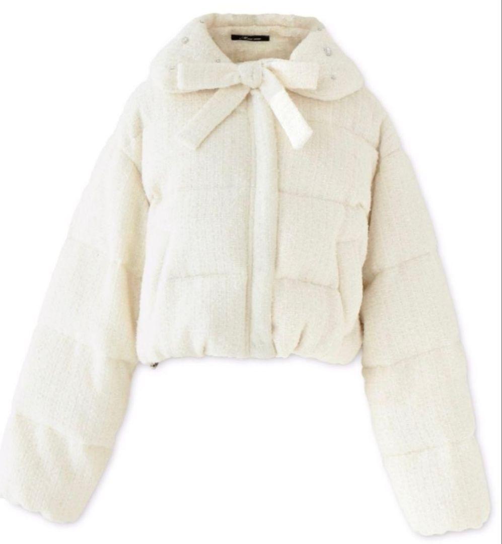 エムミーエメ　 Ribbon tweed short down jacket