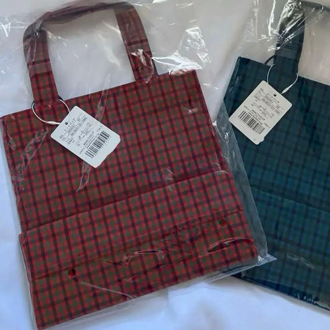 【専用です】ファミリア チェック柄トートバッグ 小　赤系