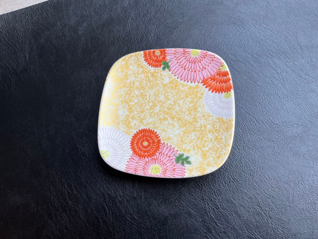 幸楽窯　錦金・菊花尽くし　正角銘々皿　5枚　小皿　角皿