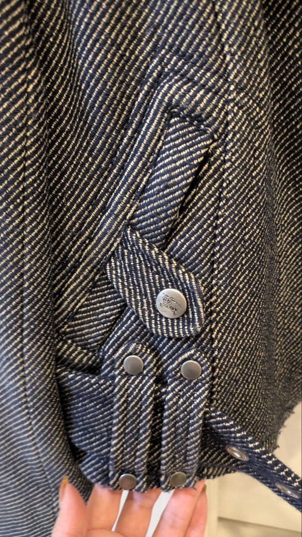 美品・BURBERRY BLUE LABEダブルライダースジャケット ウール混