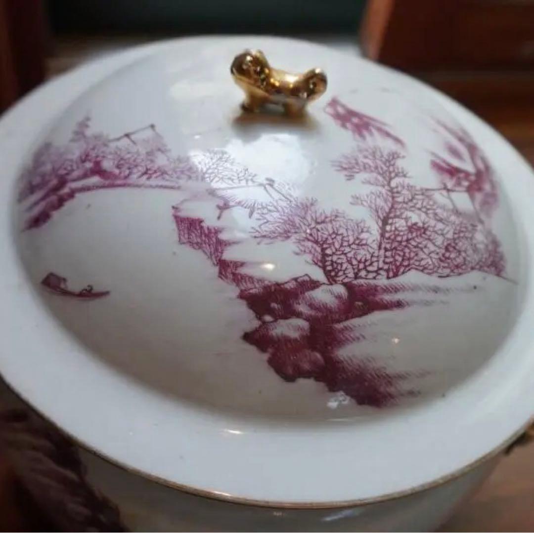 中国民国時代のかゆポット、上海先施公司特注品、状態良い
