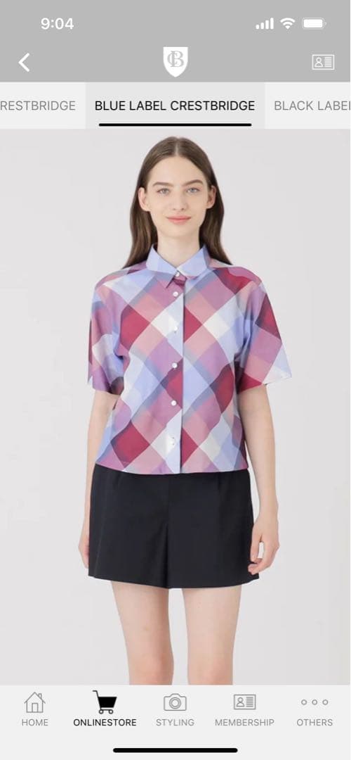 値下げ！新品ブルーレーベルチェックカラミクロスシャツ36