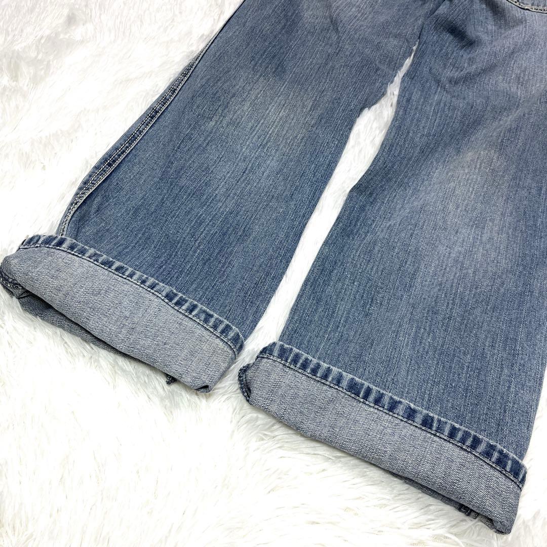 美品 AVIREX 2way デニム オールインワン ブルー つなぎ