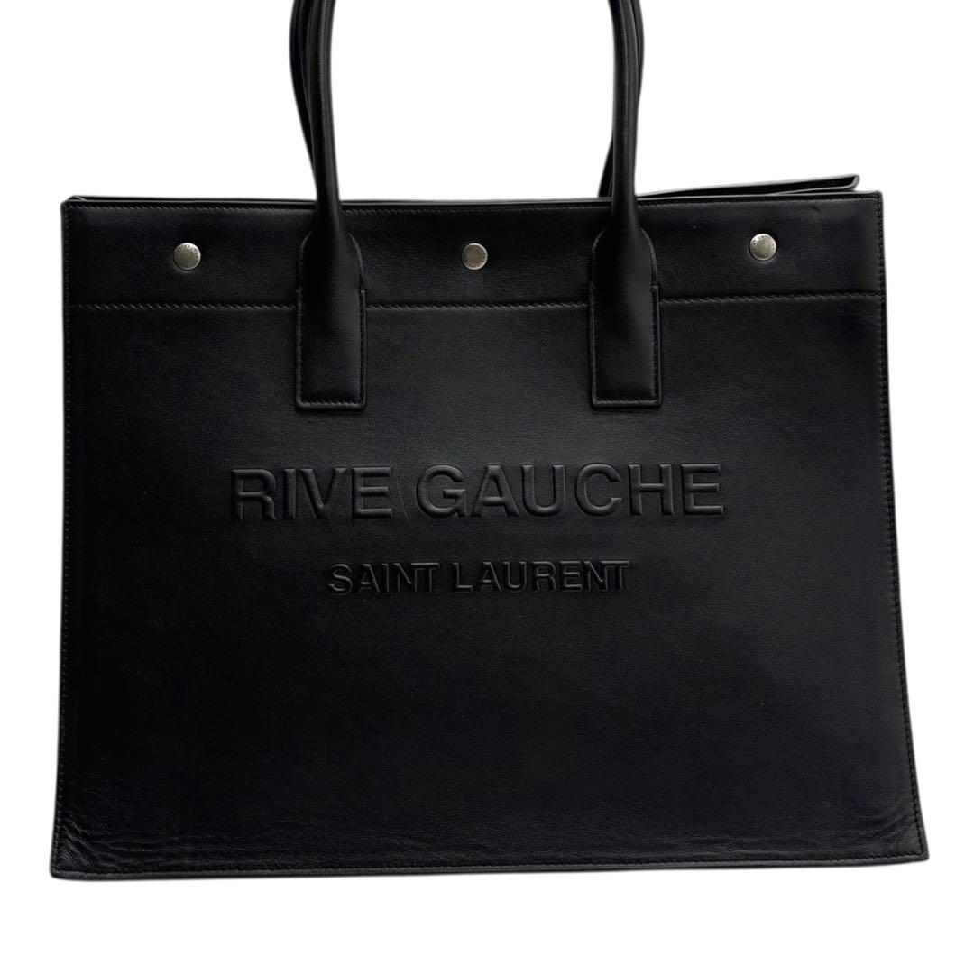 6269 美品 サンローラン リヴゴーシュ レザートートバッグ ブラック 黒色