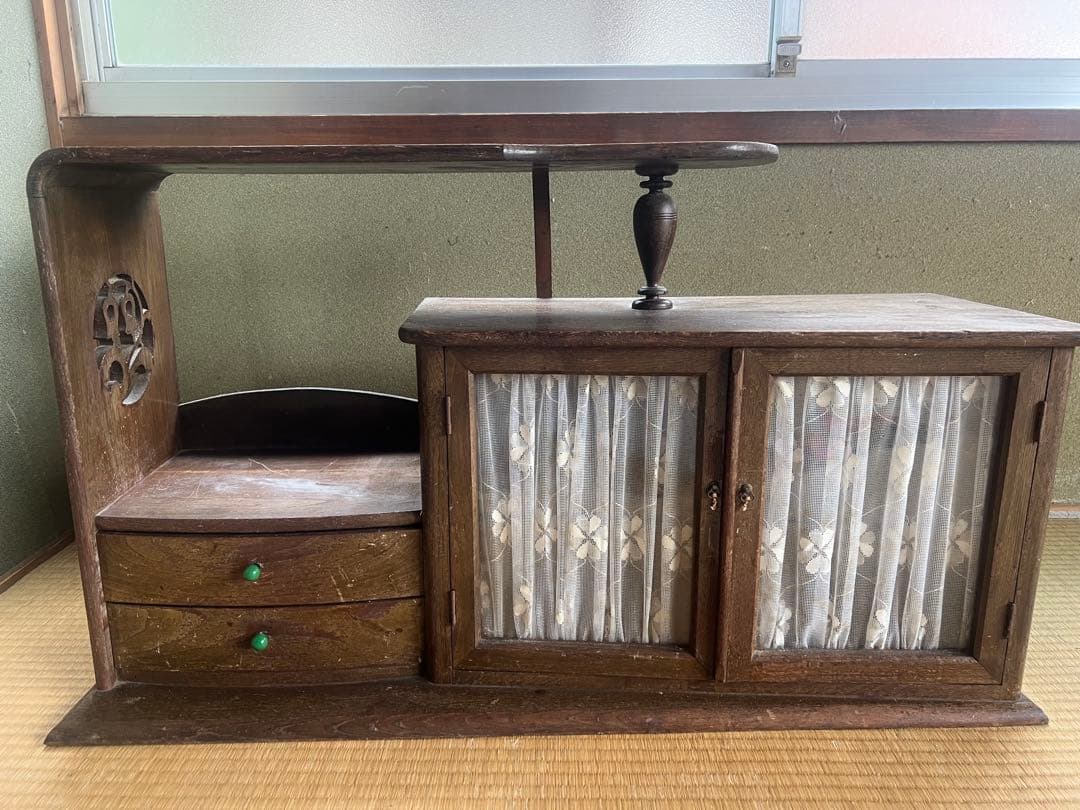 べ*8様 【O-1455】茶棚 茶箪笥 飾り棚 昭和レトロ アンティーク 木製家