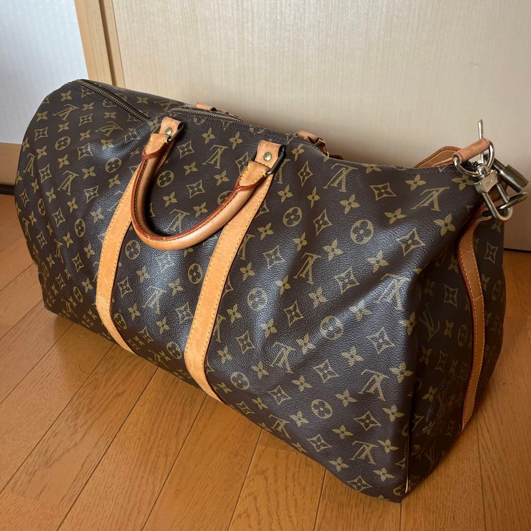 ルイヴィトン ボストンバッグ キーポル55 モノグラム 鍵付 ストラップ付