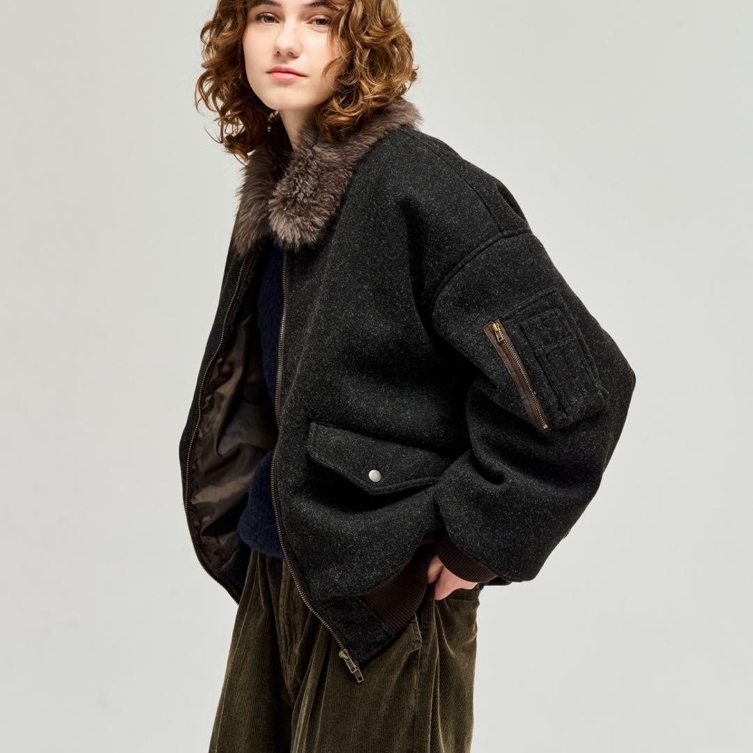 WETTEMPT ファーメルトンフライトジャケット Ｍサイズ　ブラック