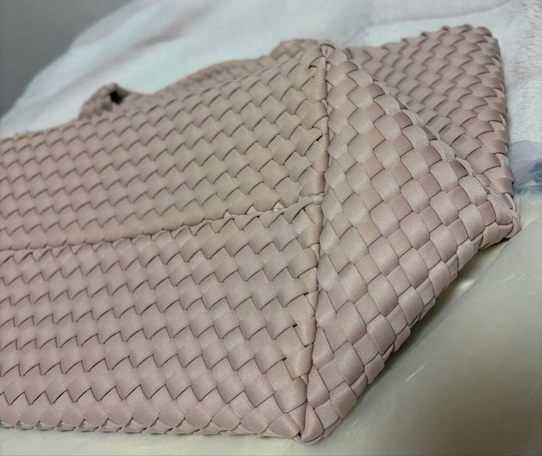 【NAGHEDI 】編み込みトートバッグ シェルピンク