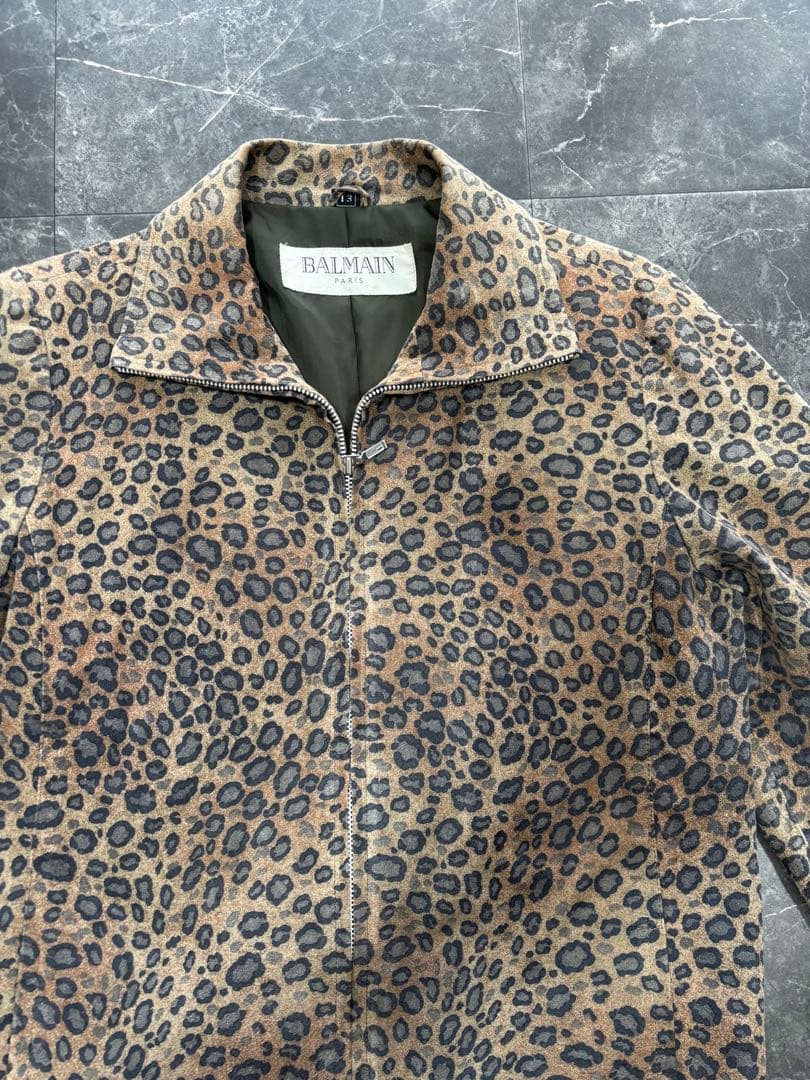 BALMAIN ヒョウ柄 ジップアップジャケット 短丈