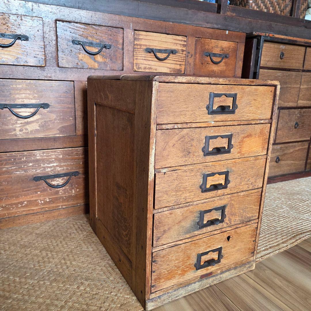 アンティーク ドロワー 引き出し 古家具 5杯 無垢